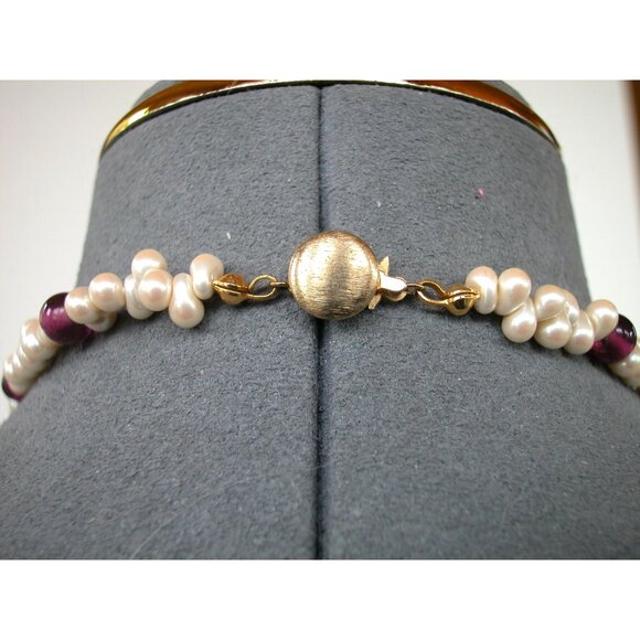 Honora Pearl & Purple Beaded Necklace - Picture 3 of 3